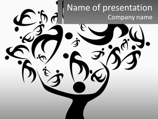 A Black And White Picture Of A Tree PowerPoint Template