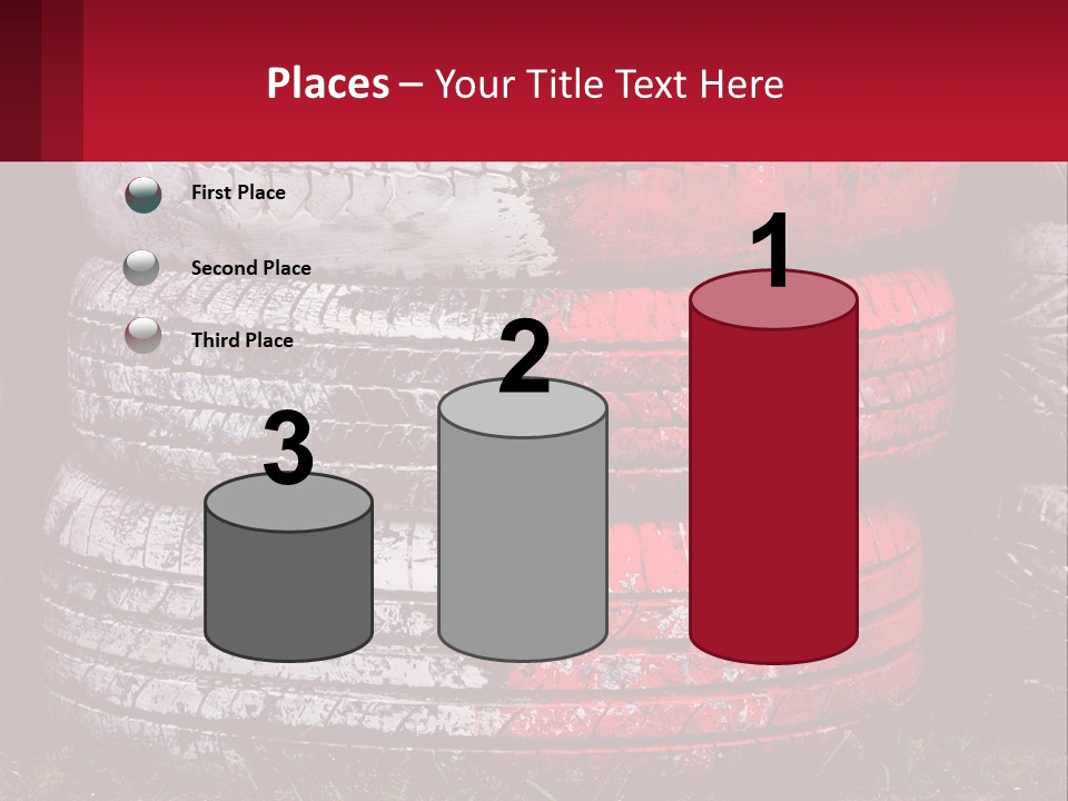 A Pile Of Old Tires Sitting Next To Each Other PowerPoint Template