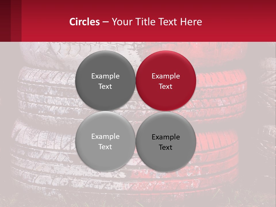 A Pile Of Old Tires Sitting Next To Each Other PowerPoint Template