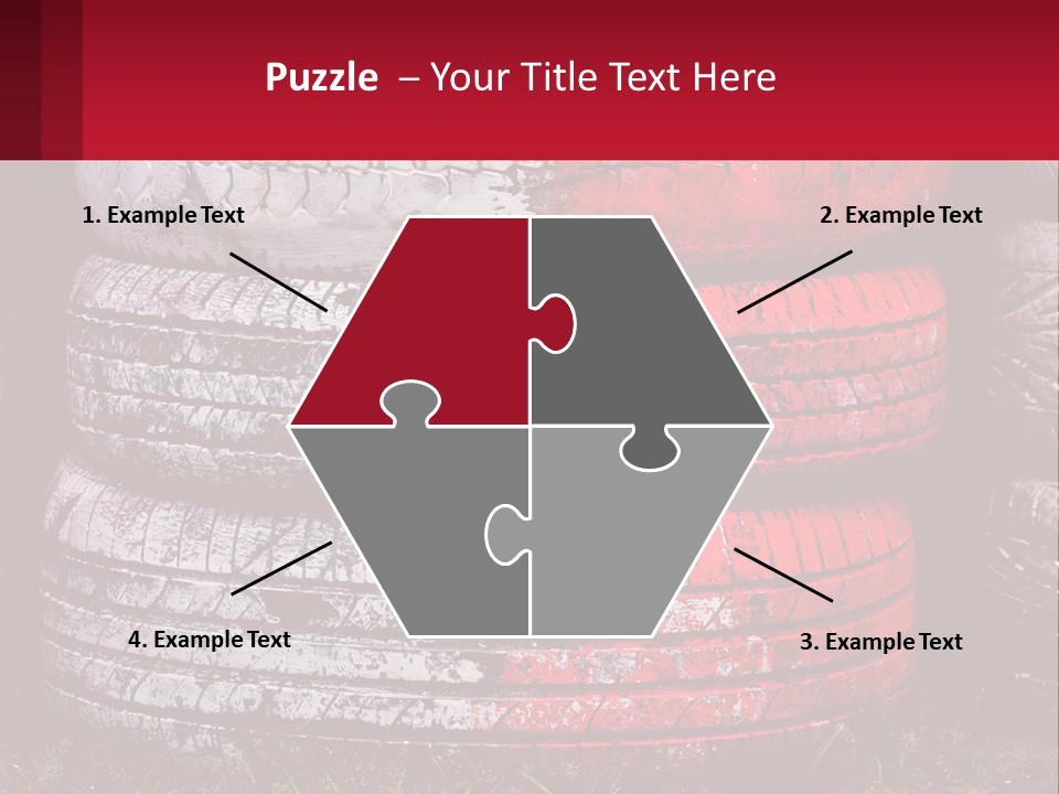 A Pile Of Old Tires Sitting Next To Each Other PowerPoint Template