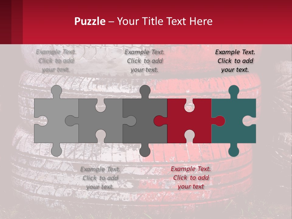 A Pile Of Old Tires Sitting Next To Each Other PowerPoint Template