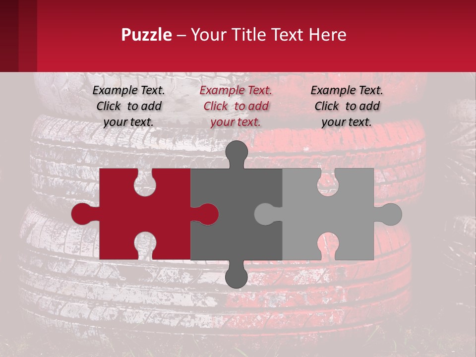 A Pile Of Old Tires Sitting Next To Each Other PowerPoint Template