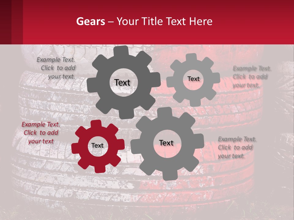 A Pile Of Old Tires Sitting Next To Each Other PowerPoint Template