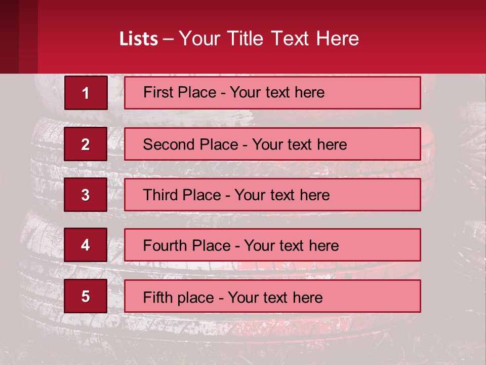 A Pile Of Old Tires Sitting Next To Each Other PowerPoint Template