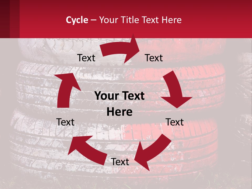 A Pile Of Old Tires Sitting Next To Each Other PowerPoint Template