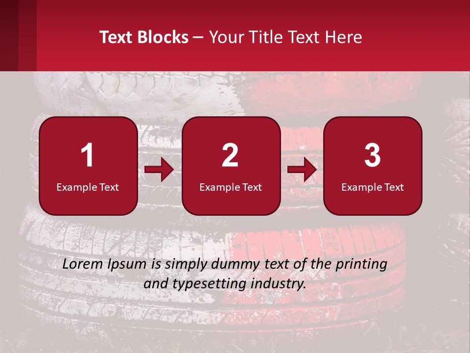A Pile Of Old Tires Sitting Next To Each Other PowerPoint Template