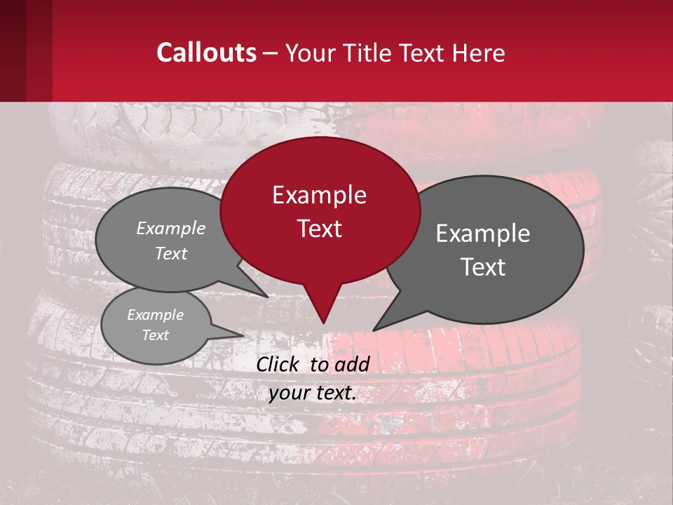 A Pile Of Old Tires Sitting Next To Each Other PowerPoint Template