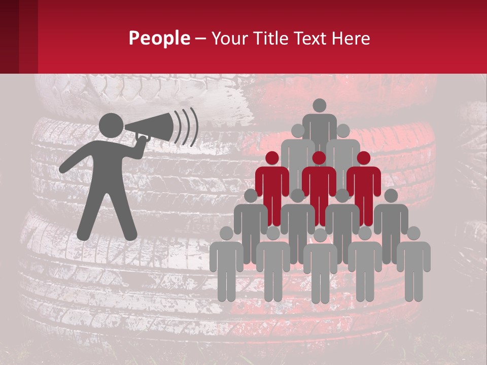 A Pile Of Old Tires Sitting Next To Each Other PowerPoint Template