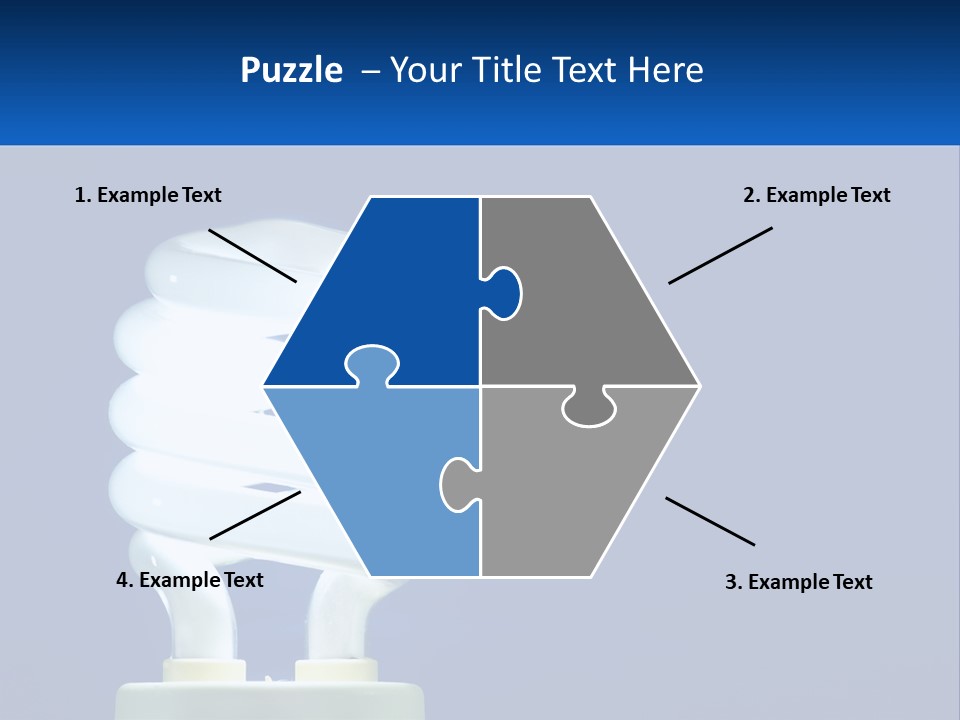 A White Light Bulb On A Blue Background PowerPoint Template