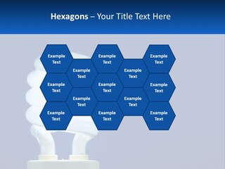 A White Light Bulb On A Blue Background PowerPoint Template