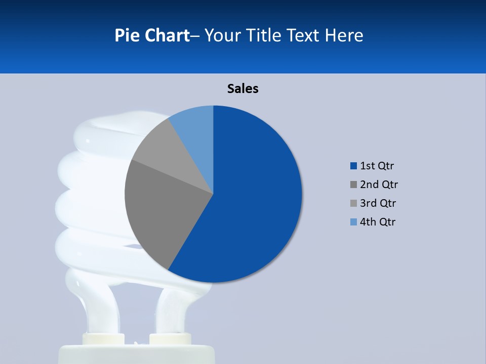 A White Light Bulb On A Blue Background PowerPoint Template