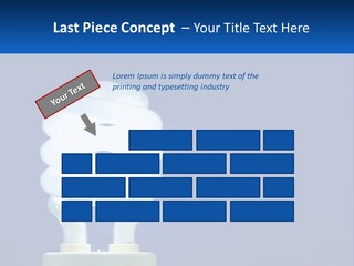 A White Light Bulb On A Blue Background PowerPoint Template