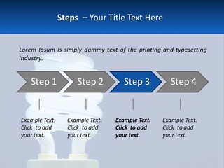 A White Light Bulb On A Blue Background PowerPoint Template