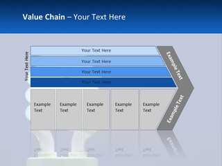A White Light Bulb On A Blue Background PowerPoint Template
