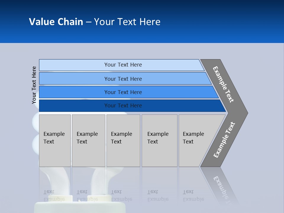 A White Light Bulb On A Blue Background PowerPoint Template