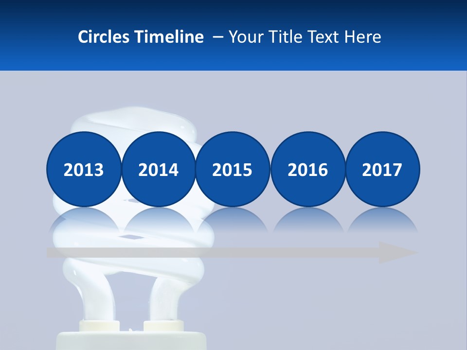 A White Light Bulb On A Blue Background PowerPoint Template