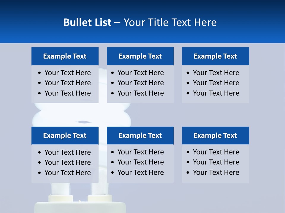 A White Light Bulb On A Blue Background PowerPoint Template