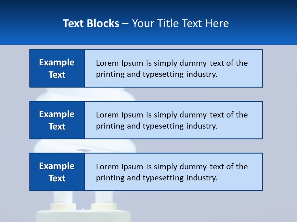 A White Light Bulb On A Blue Background PowerPoint Template