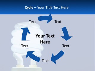 A White Light Bulb On A Blue Background PowerPoint Template