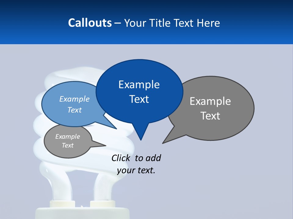 A White Light Bulb On A Blue Background PowerPoint Template