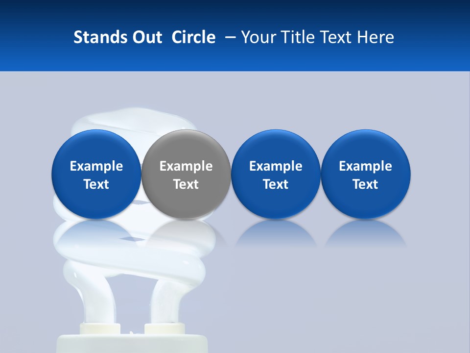 A White Light Bulb On A Blue Background PowerPoint Template