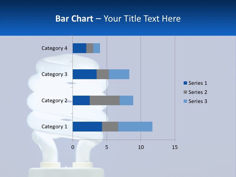 A White Light Bulb On A Blue Background PowerPoint Template