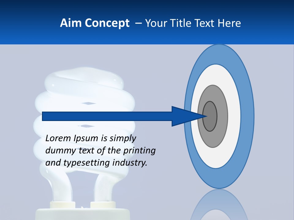 A White Light Bulb On A Blue Background PowerPoint Template