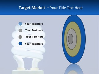 A White Light Bulb On A Blue Background PowerPoint Template