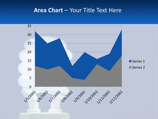 A White Light Bulb On A Blue Background PowerPoint Template