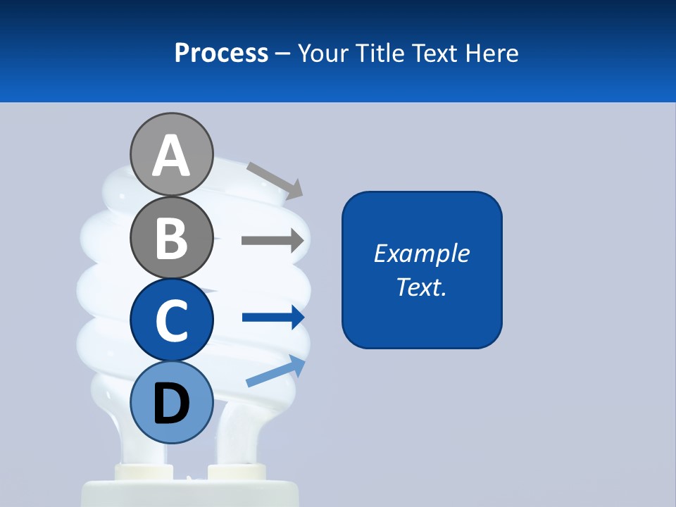 A White Light Bulb On A Blue Background PowerPoint Template