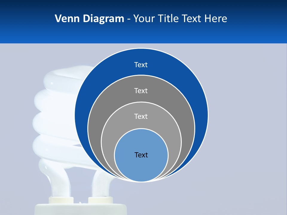 A White Light Bulb On A Blue Background PowerPoint Template