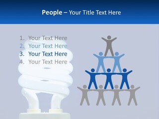 A White Light Bulb On A Blue Background PowerPoint Template