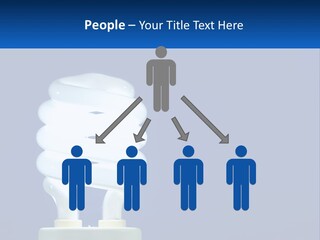A White Light Bulb On A Blue Background PowerPoint Template
