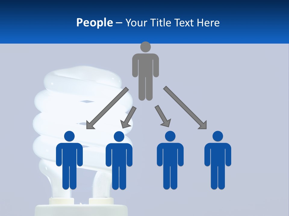 A White Light Bulb On A Blue Background PowerPoint Template