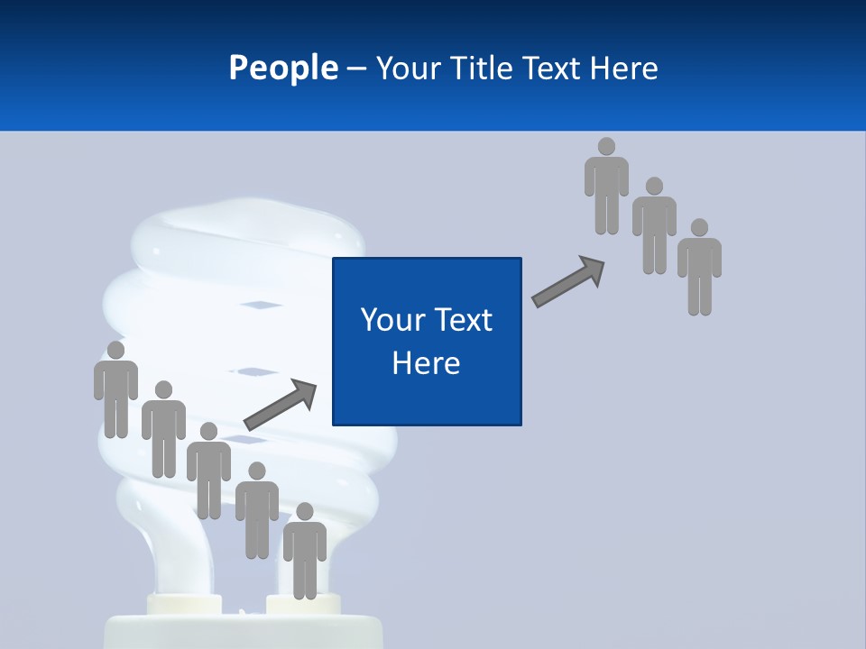 A White Light Bulb On A Blue Background PowerPoint Template