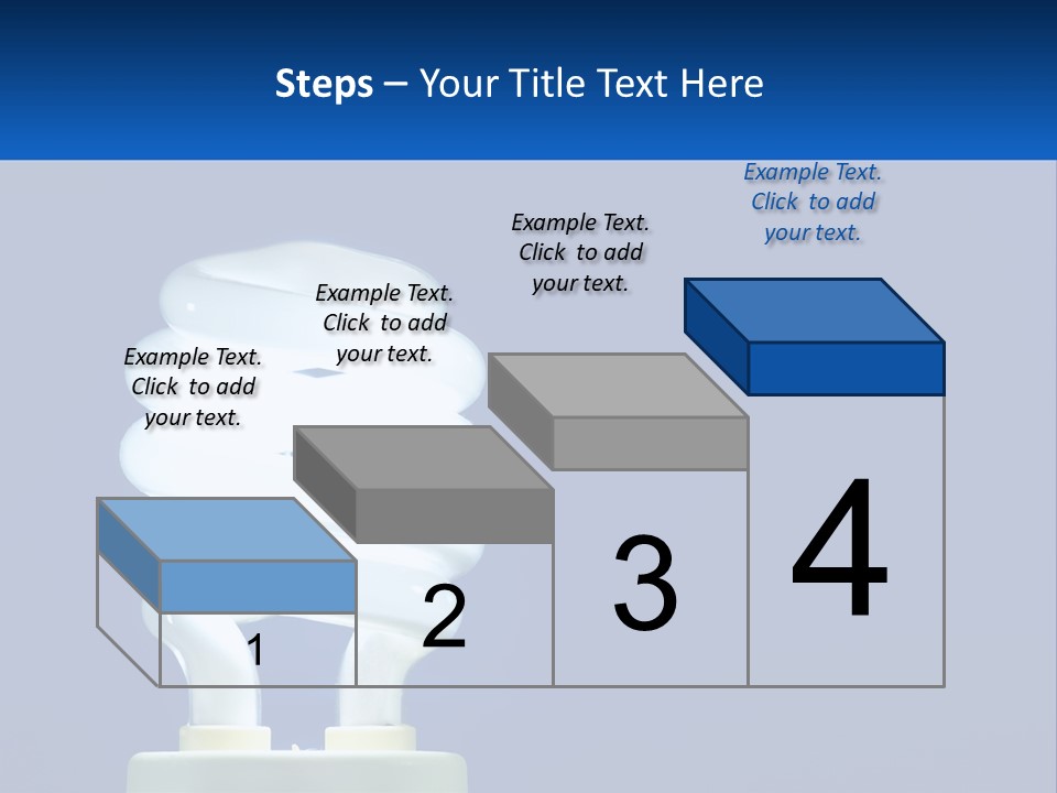 A White Light Bulb On A Blue Background PowerPoint Template