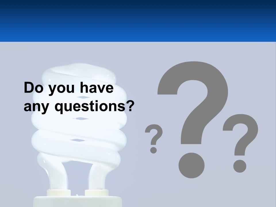 A White Light Bulb On A Blue Background PowerPoint Template