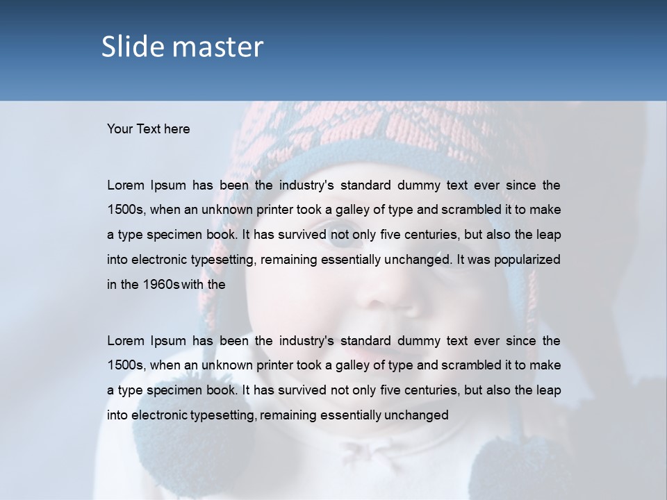 A Baby Wearing A Hat With Pom Poms PowerPoint Template