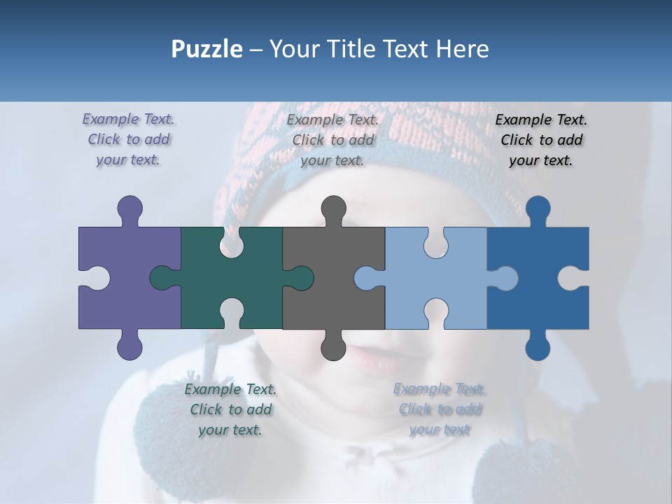 A Baby Wearing A Hat With Pom Poms PowerPoint Template