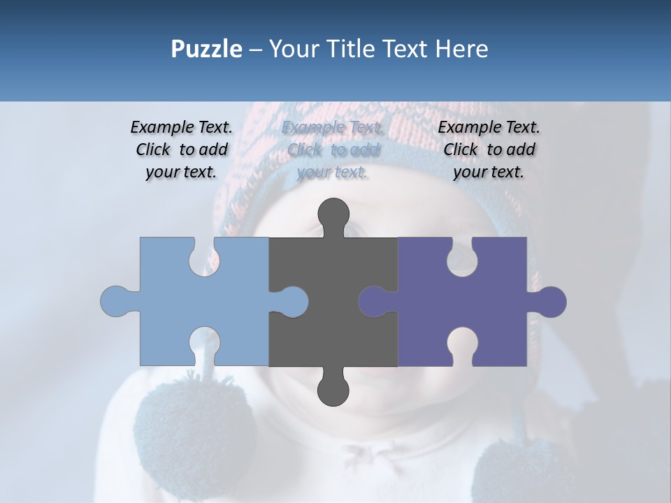 A Baby Wearing A Hat With Pom Poms PowerPoint Template
