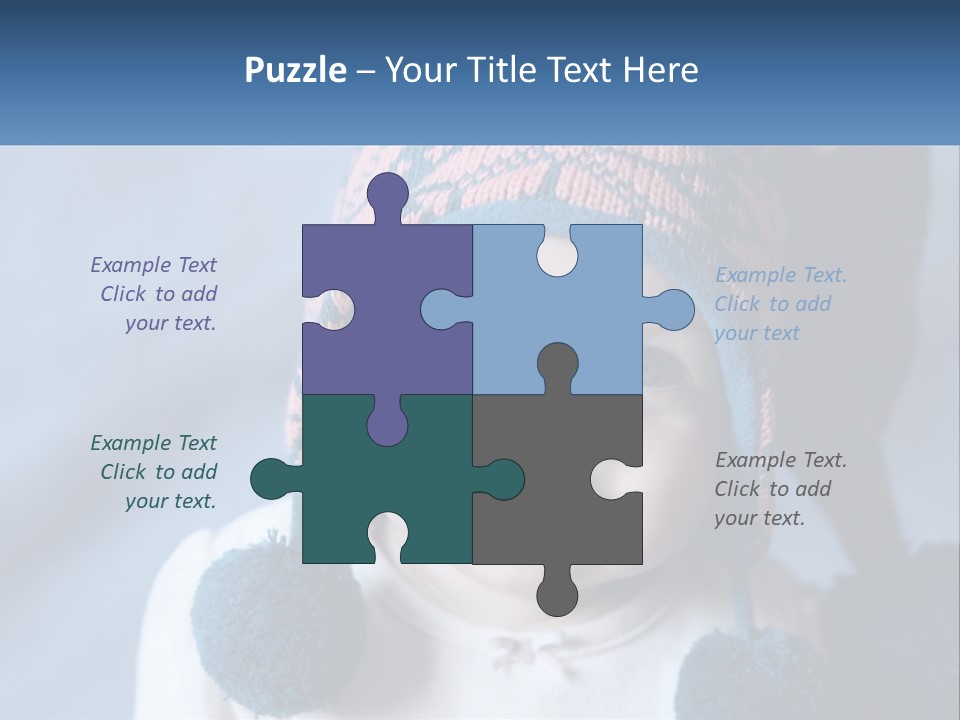 A Baby Wearing A Hat With Pom Poms PowerPoint Template