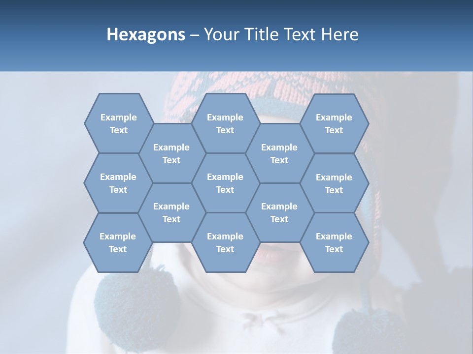 A Baby Wearing A Hat With Pom Poms PowerPoint Template