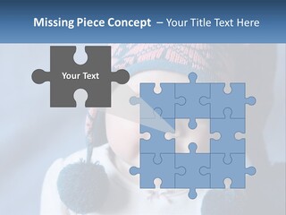 A Baby Wearing A Hat With Pom Poms PowerPoint Template