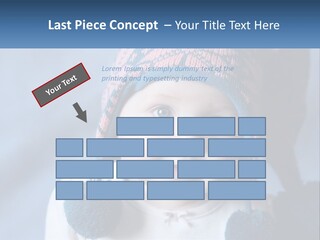 A Baby Wearing A Hat With Pom Poms PowerPoint Template