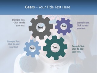 A Baby Wearing A Hat With Pom Poms PowerPoint Template