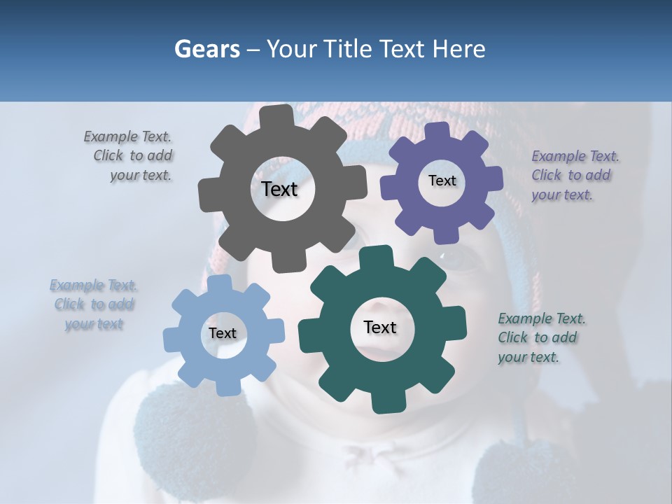 A Baby Wearing A Hat With Pom Poms PowerPoint Template