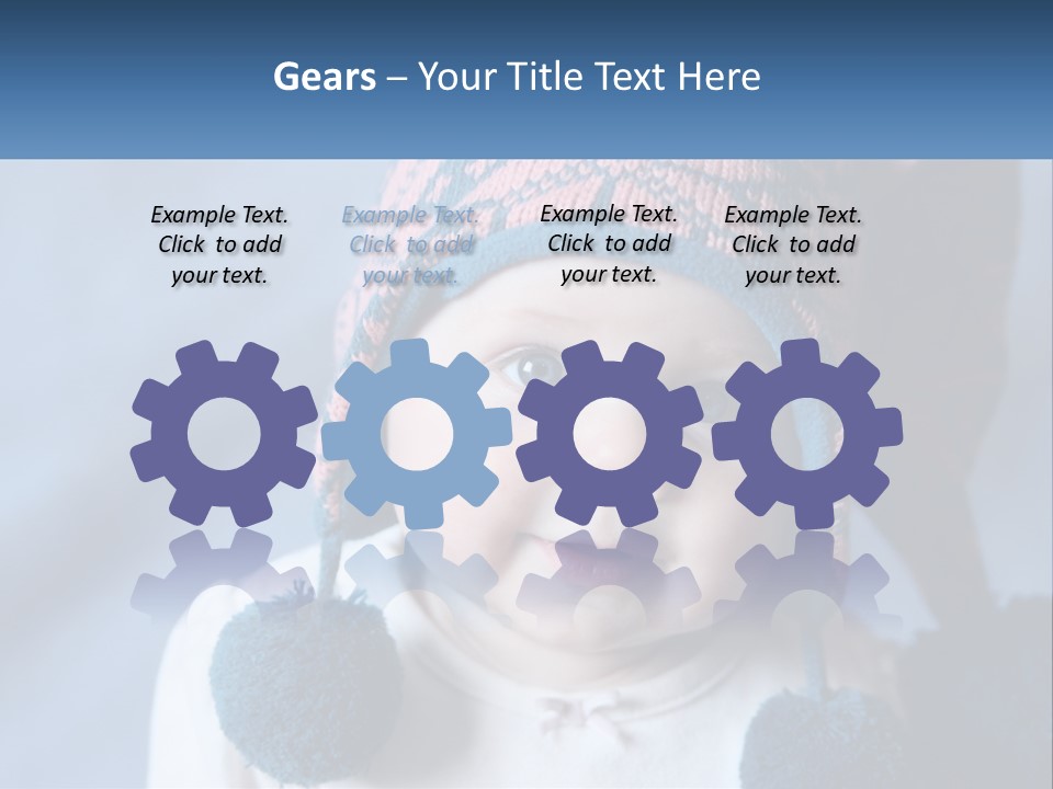 A Baby Wearing A Hat With Pom Poms PowerPoint Template