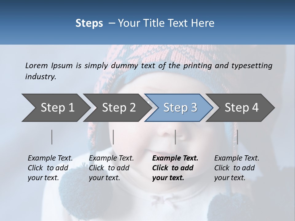 A Baby Wearing A Hat With Pom Poms PowerPoint Template