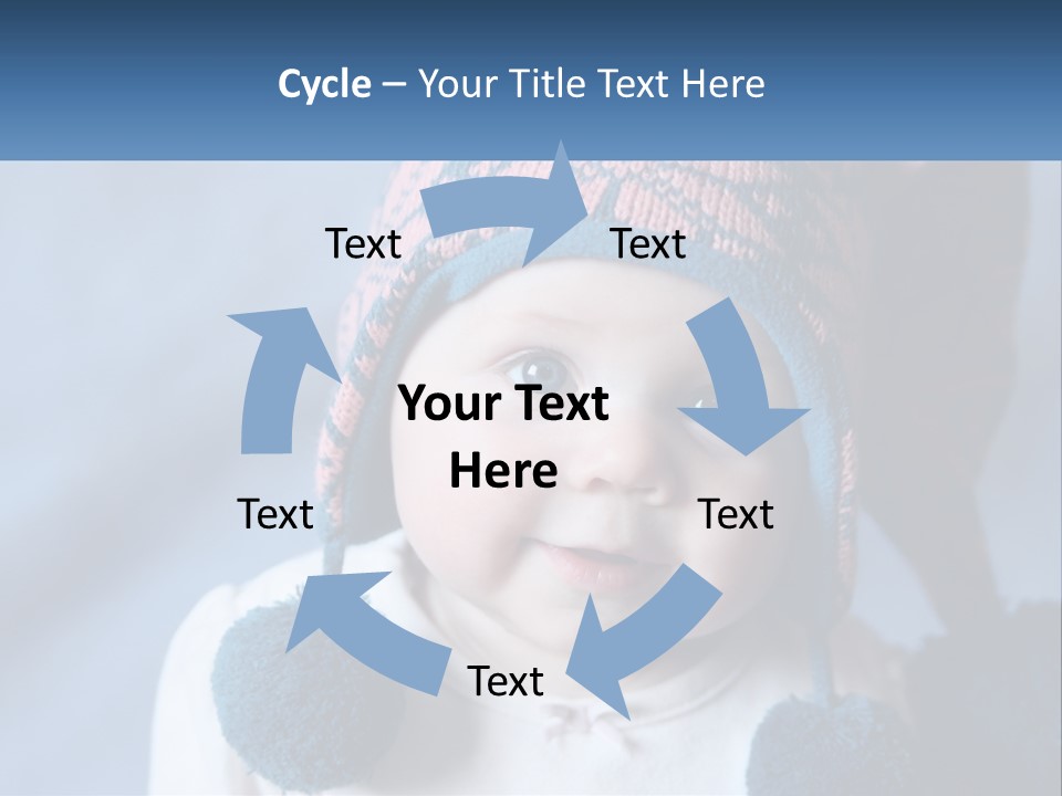 A Baby Wearing A Hat With Pom Poms PowerPoint Template