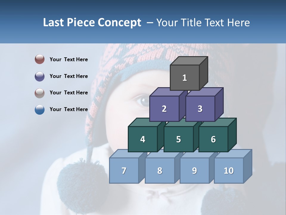 A Baby Wearing A Hat With Pom Poms PowerPoint Template